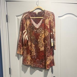 Reba Multicolor Paisley V-Neck Tunic